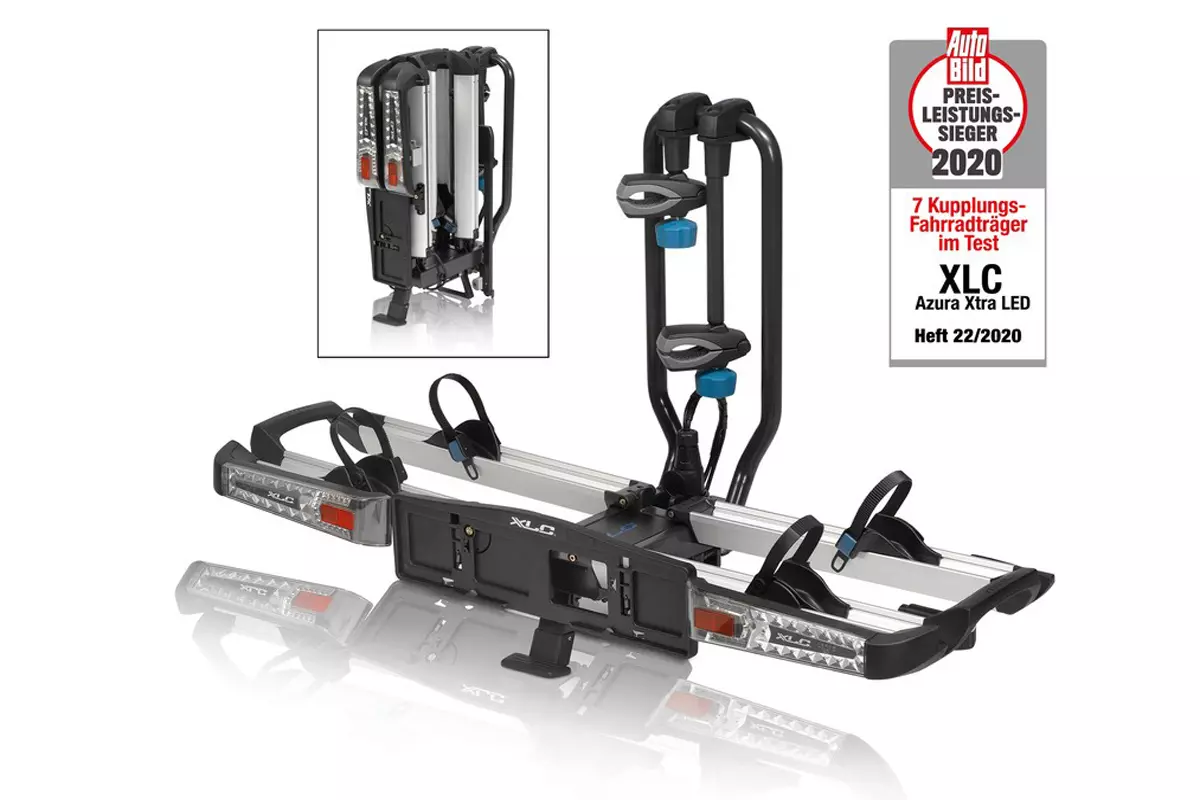XLC Fahrrad Hecktrger Azura Xtra LED faltbar fr 2 E-Bikes
